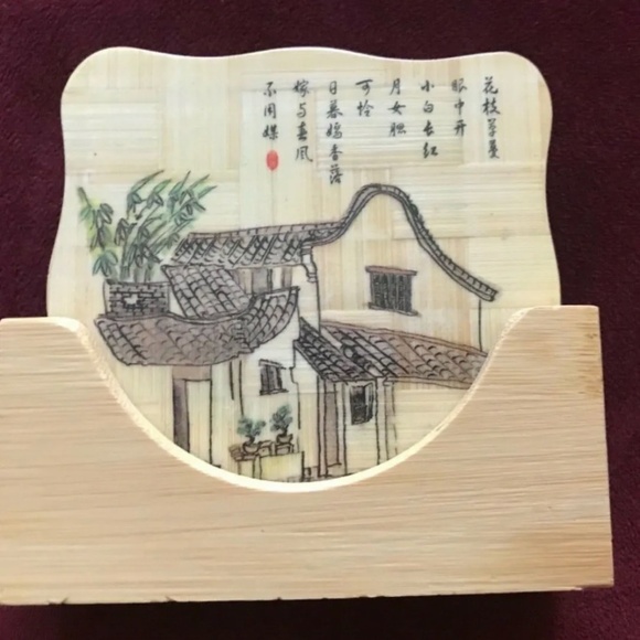 Wooden coasters, Set Of 6 - Picture 1 of 7